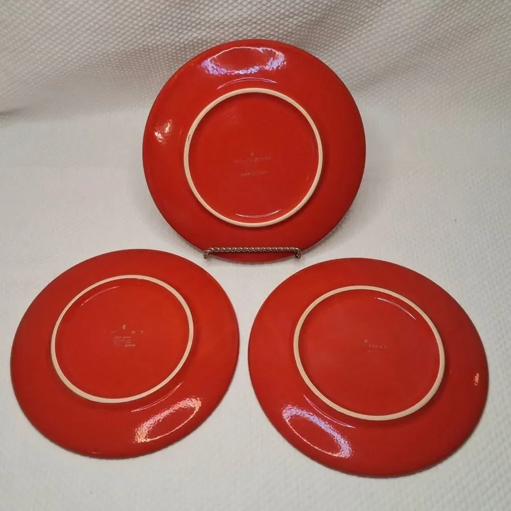Vintage Waechtersbach Spain Cherry Red Salad Dessert Appetizer Plates 7 3/4